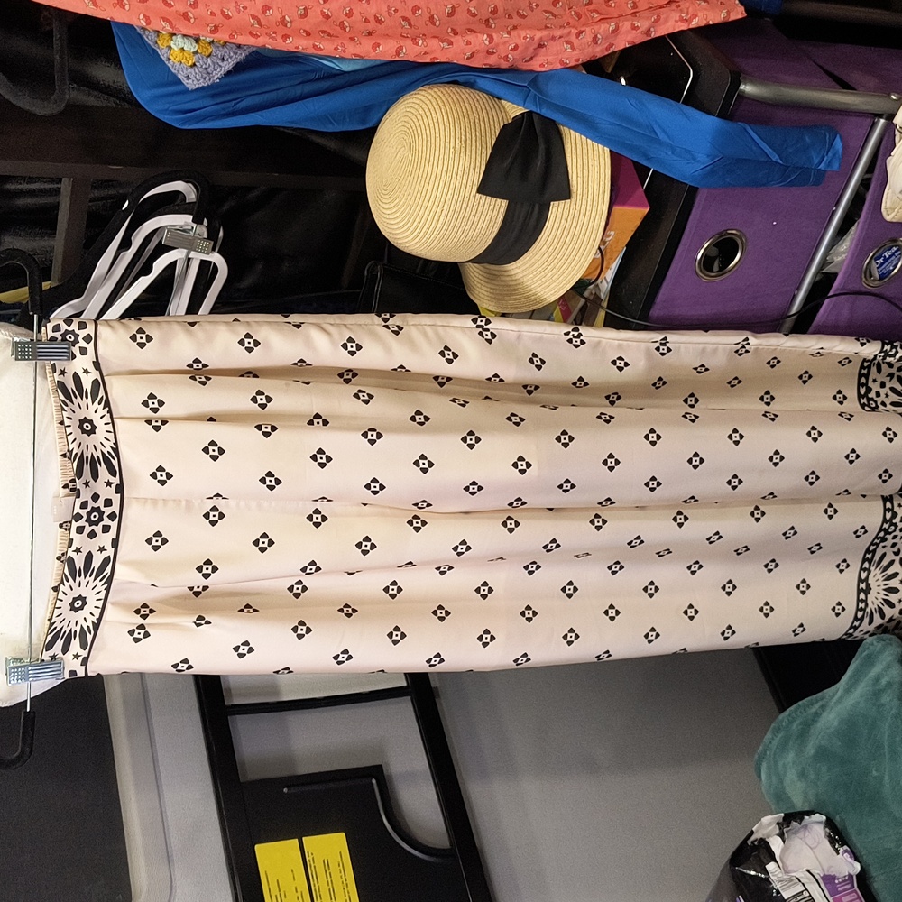H&M Size 2 (Tall) Cream/Black  Patterned Wide LONG Leg Pants, NWT, Lined Shorts